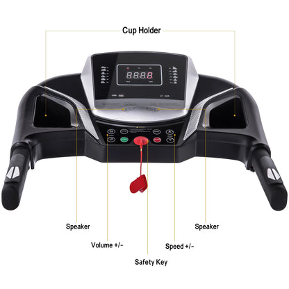 Folding Treadmill Can Hold 240Lbs Electric Treadmill 1.5HP Jogger with 3 Levels of Incline 12 Preset Programs
