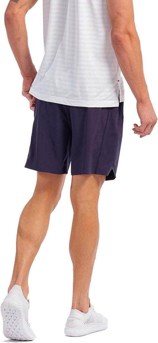 Mens 7" Swift Running Short Lined Perforated Quick-Drying Athletic Workout Performance Shorts (Large, Maritime)