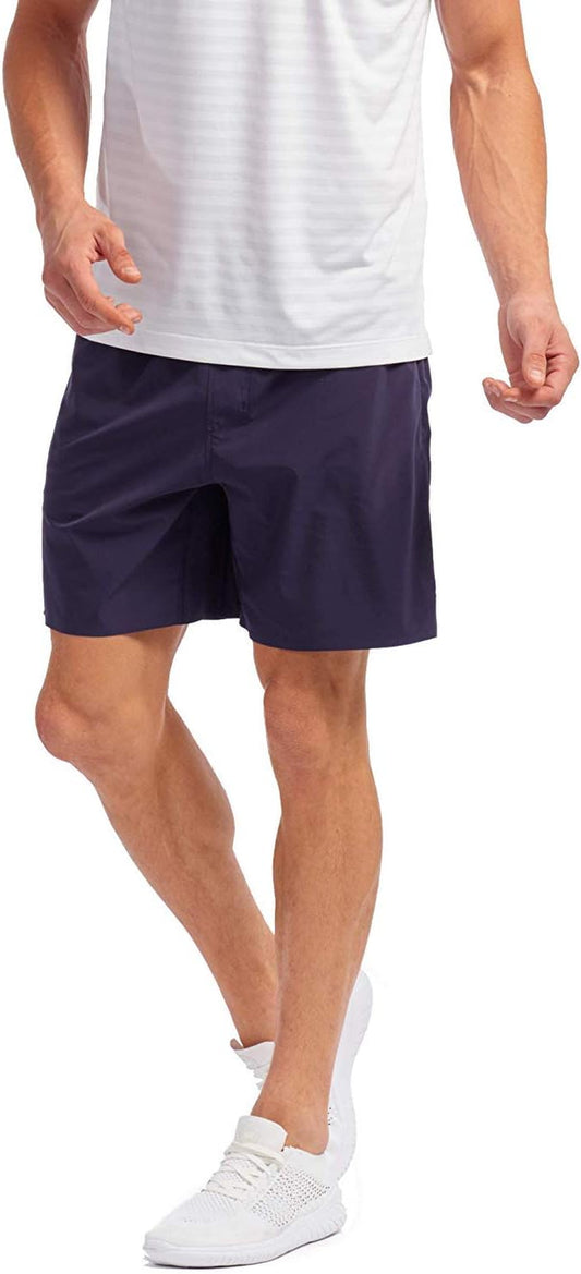 Mens 7" Swift Running Short Lined Perforated Quick-Drying Athletic Workout Performance Shorts (Large, Maritime)