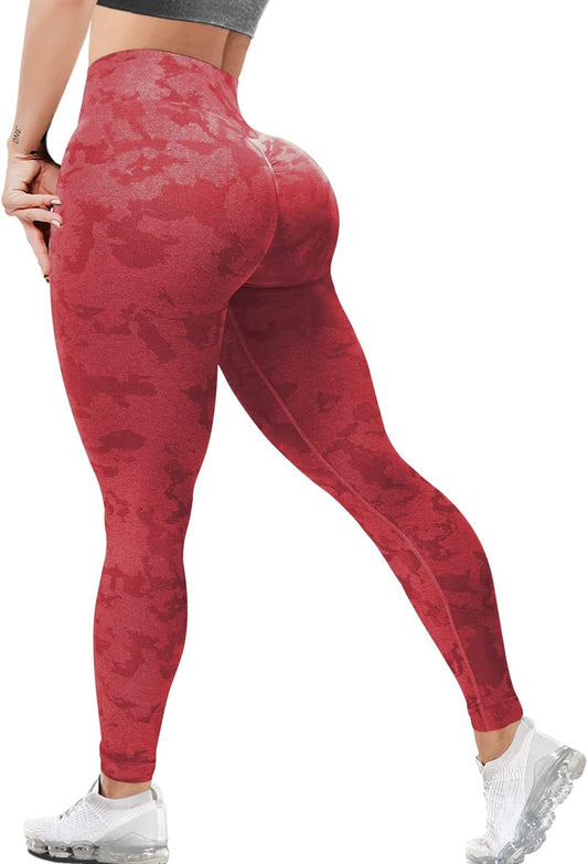High Waisted Yoga Pants for Women Stretchy Tummy Control Butt Lifting Booty Textured Leggings Running Workout Tights