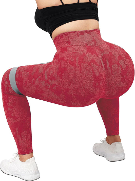 High Waisted Yoga Pants for Women Stretchy Tummy Control Butt Lifting Booty Textured Leggings Running Workout Tights
