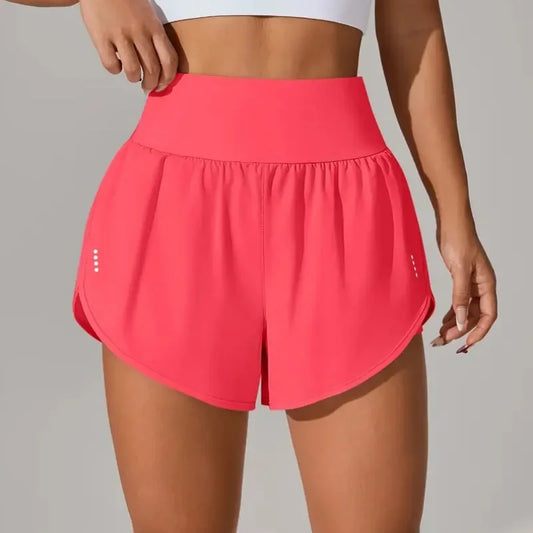 Hot Short 2 in 1 Running High Waist Gym Shorts Pockets for Women'S Sport Quick-Dry Yoga Breathable Fitness Workout Biker Pant