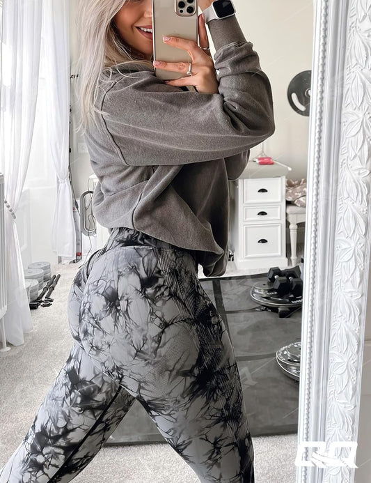 Womens High Waisted Seamless Workout Leggings Butt Lifting Gym Yoga Pants Booty Scrunch Vital Tummy Control Ruched Tights