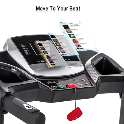 Folding Treadmill Can Hold 240Lbs Electric Treadmill 1.5HP Jogger with 3 Levels of Incline 12 Preset Programs