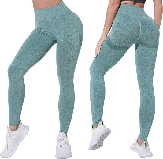 Seamless Scrunch Leggings for Women High Waist Workout Gym Pants Tummy Control Athletic Tights